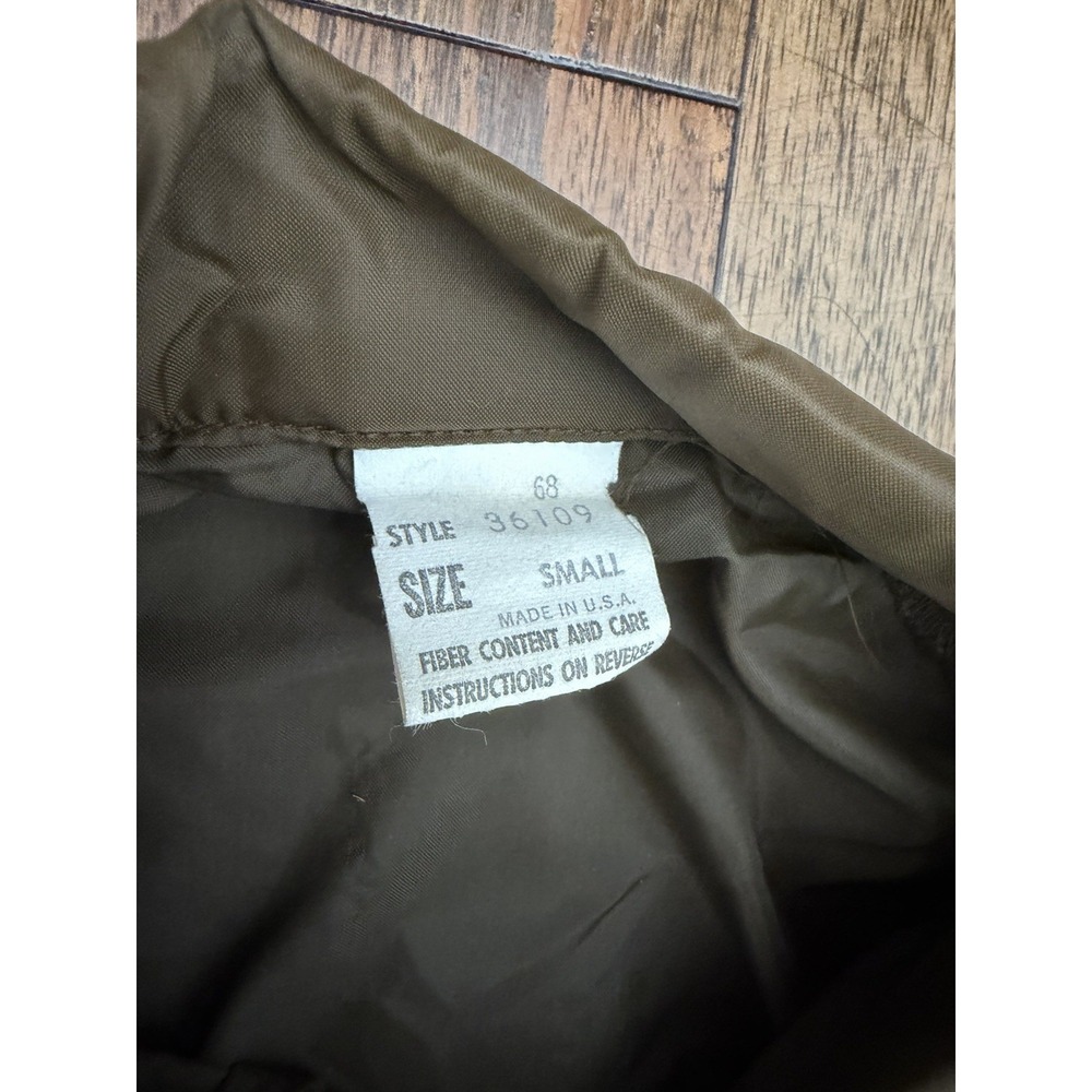 Vintage Jacket 1970s Nylon Windbreaker Small Bums Bummer Green Brown - Picture 3 of 6